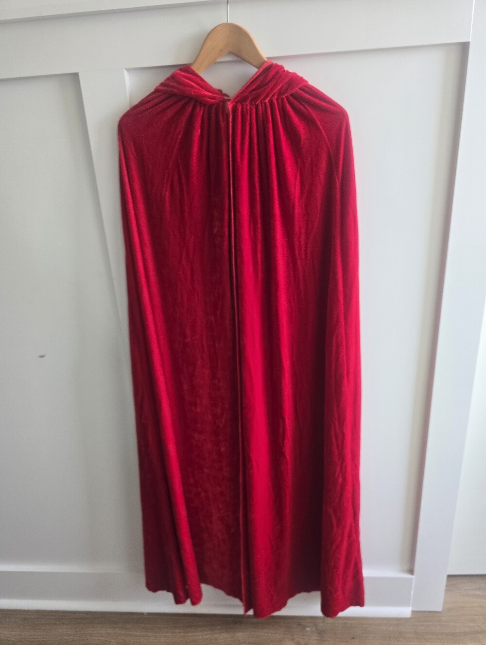 Red Crushed Velvet Costume Cape